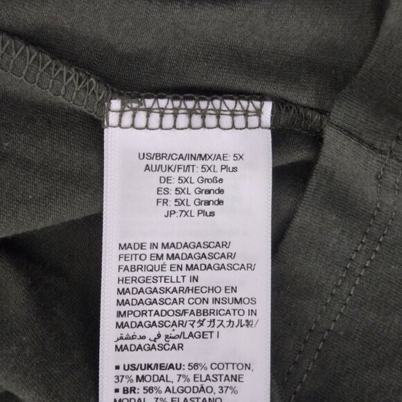 NWT | Olive Green Long Sleeve Crewneck Tunic Top Relaxed Fit | 5XL - Picture 3 of 4